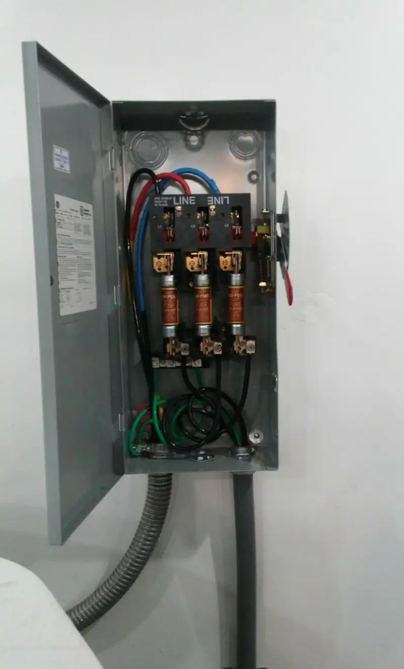 Three-phase disconnect switch installed for Electrical Wiring & Rewiring in Hicksville